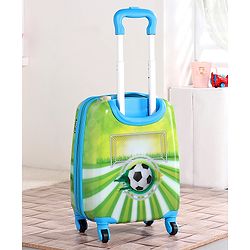 Babyhug Kid's Expandable Trolley Bag Ball Print Green - 18 Inches| Shock Resistant| Telescopic Handle| Water Resistant| Easy Zipper Closure| Durable Wheels