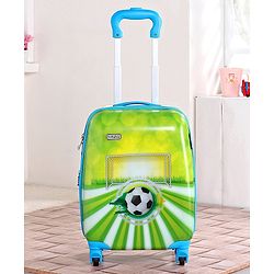 Babyhug Kid's Expandable Trolley Bag Ball Print Green - 18 Inches| Shock Resistant| Telescopic Handle| Water Resistant| Easy Zipper Closure| Durable Wheels