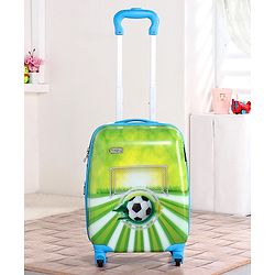 Babyhug Kid's Expandable Trolley Bag Ball Print Green - 18 Inches| Shock Resistant| Telescopic Handle| Water Resistant| Easy Zipper Closure| Durable Wheels