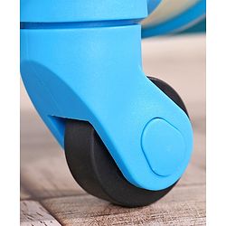 Babyhug Kid's Expandable Trolley Bag Aeroplane Print Blue - 18 Inches| Shock Resistant| Telescopic Handle| Water Resistant| Easy Zipper Closure| Durable Wheels