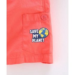 Babyhug Shorts With Drawstring Text Print - Orange