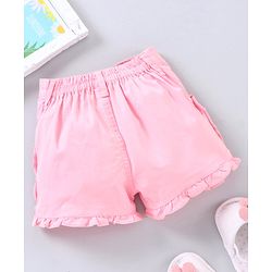 Babyhug Mid thigh Length Cotton Twill Lycra Woven Shorts Strawberry Patch - Pink