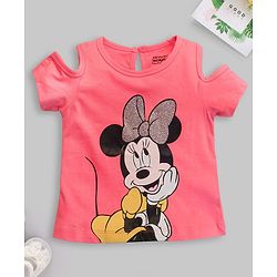 Babyhug Half Sleeves T-shirt Disney Print - Pink
