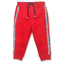 Babyhug Full Length Lounge Pant Soccer Print - Red