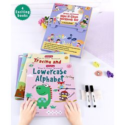 Babyhug Strokes and Curves Wipe N Clean Workbook Set of 4 - English