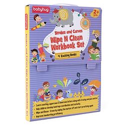 Babyhug Strokes and Curves Wipe N Clean Workbook Set of 4 - English