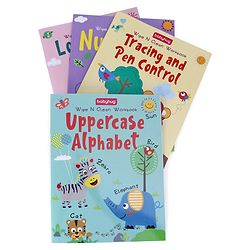 Babyhug Strokes and Curves Wipe N Clean Workbook Set of 4 - English