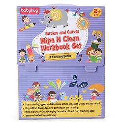 Babyhug Strokes and Curves Wipe N Clean Workbook Set of 4 - English