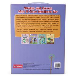 Babyhug Strokes and Curves Wipe N Clean Workbook Set of 4 - English
