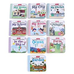 Babyhug Bright Beginners Board Books- Set of 10| Back to Back 22 Pages| Basic Concepts|Early Learning Pocket-Sized Pre-School book|Premium & Handy|Ideal for Gifting