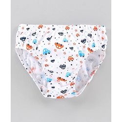 Babyhug 100% Cotton Brief Car Print Pack of 3 - Orange