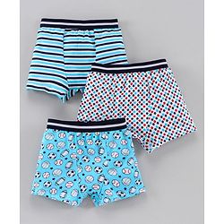 Babyhug 100% Cotton Briefs Pack of 3 - Blue