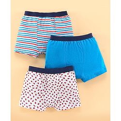Babyhug 100% Cotton Briefs Pack of 3 - Blue & Grey