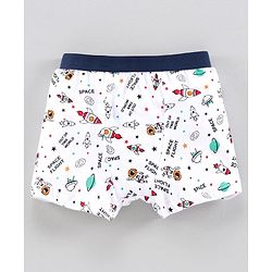 Babyhug 100% Cotton Briefs Space Print Pack of 3 - Navy Blue