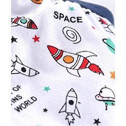 Babyhug 100% Cotton Briefs Space Print Pack of 3 - Navy Blue