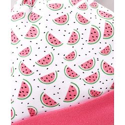 Babyhug Cap Mitten & Booties Watermelon Print - Cap Diameter 11 cm