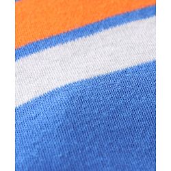 Babyhug Half Sleeves Striped Knitted Shirt - Blue