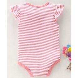 Babyhug 100% Cotton Half Sleeves Onesie Text Print - Pink
