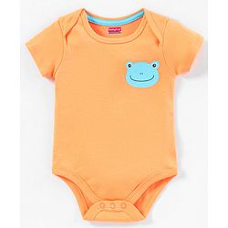 Babyhug Half Sleeves 100% Cotton Onesies Animal Print Pack of 5 - Red Orange Yellow Green Blue