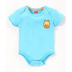 Babyhug Half Sleeves 100% Cotton Onesies Animal Print Pack of 5 - Red Orange Yellow Green Blue