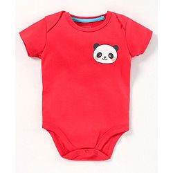 Babyhug Half Sleeves 100% Cotton Onesies Animal Print Pack of 5 - Red Orange Yellow Green Blue
