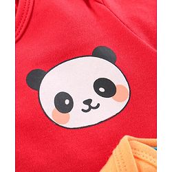 Babyhug Half Sleeves 100% Cotton Onesies Animal Print Pack of 5 - Red Orange Yellow Green Blue
