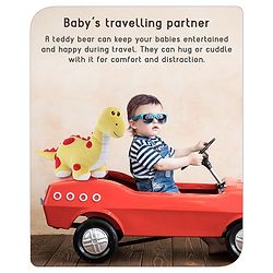 Babyhug Dinosaur Soft Toy Yellow - Height 28 cm