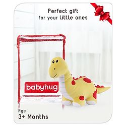 Babyhug Dinosaur Soft Toy Yellow - Height 28 cm
