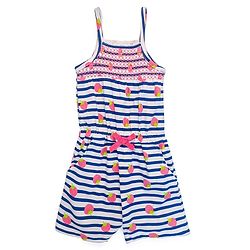 Babyhug Singlet Sleeves Jumpsuit Strawberry Print - Blue