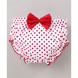 Babyhug 100% Cotton Bloomer Dot Print Pack of 2 - Red and White