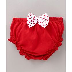 Babyhug 100% Cotton Bloomer Dot Print Pack of 2 - Red and White