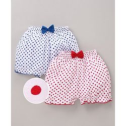 Babyhug 100% Cotton Bloomers Polka Dot Print Pack of 2 - Blue Red