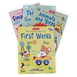 Babyhug Ready For School Wipe N Clean Workbook Set Pack of 4 - Eglish