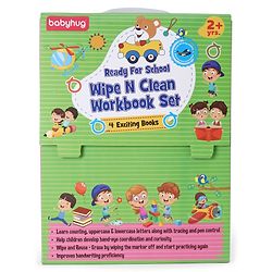Babyhug Ready For School Wipe N Clean Workbook Set Pack of 4 - Eglish