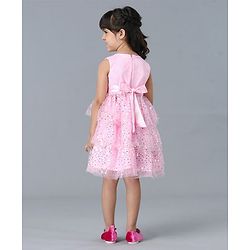 Babyhug Sleeveless Layered Embellished Party Frock - Pink