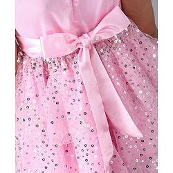 Babyhug Sleeveless Layered Embellished Party Frock - Pink