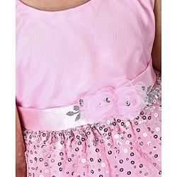 Babyhug Sleeveless Layered Embellished Party Frock - Pink