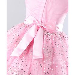 Babyhug Sleeveless Layered Embellished Party Frock - Pink