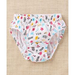 Babyhug 100% Cotton Antibacterial Finish Printed Panties Pack of 3 - Blue White Pink