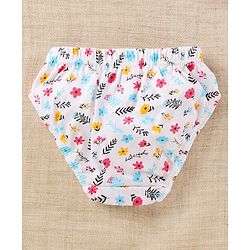 Babyhug 100% Cotton Antibacterial Finish Printed Panties Pack of 3 - Blue White Pink