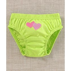 Babyhug 100%Cotton & Anti Bacterial Finish Panties Heart Print Pack of 3 - Pink White Green