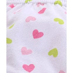 Babyhug 100%Cotton & Anti Bacterial Finish Panties Heart Print Pack of 3 - Pink White Green