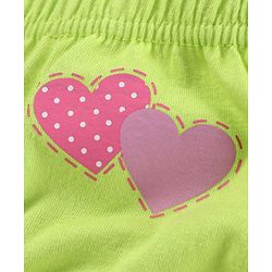 Babyhug 100%Cotton & Anti Bacterial Finish Panties Heart Print Pack of 3 - Pink White Green