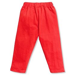 Babyhug Full Length Lounge Pant Rock Print - Red