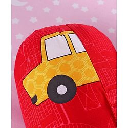 Babyhug Pillow And Bolster Set Cars Print - Red| Prevents  Flat Head Syndrome| Neck and Shoulder Support | 100% Cotton| Breathable Fabric| Girls and Boys| Protection from Crib Railing| New Born Gifting Option | Travel Friendly| Soft and Comfortable