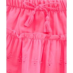 Babyhug Mid Thigh Length Skirt Floral Embroidery - Pink