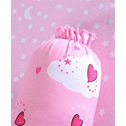 Babyhug Premium Pillow and Bolster Set Unicorn Print - Pink| Prevents Flat Head Syndrome| Neck and Shoulder Support | 100% Cotton| Breathable Fabric| Girls and Boys| Protection from Crib Railing| New Born Gifting Option | Travel Friendly| Soft and L
