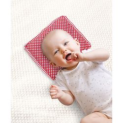 Babyhug Polka Dotted Mustard Seed Infant Pillow - Red