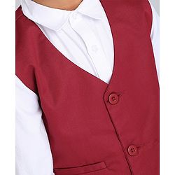 Babyhug Full Sleeves 3 Piece Party Suit - Maroon