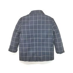 Babyhug Full Sleeves Party Wear Checks Blazer - Navy Blue